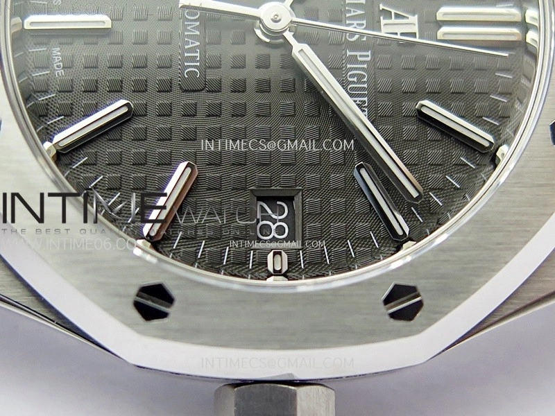 Royal Oak 37mm 15450 SS APSF 1:1 Best Edition Black Textured Dial on SS Bracelet SA3120 Super Clone