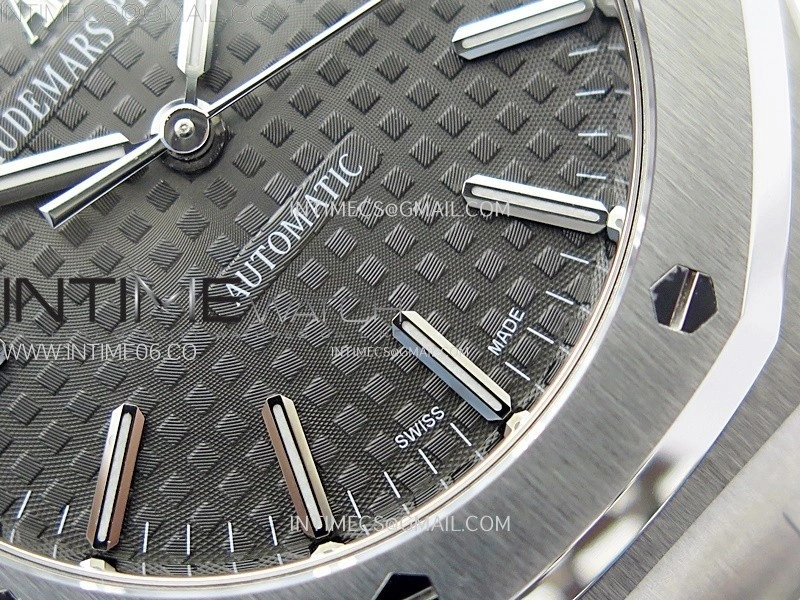 Royal Oak 37mm 15450 SS APSF 1:1 Best Edition Black Textured Dial on SS Bracelet SA3120 Super Clone