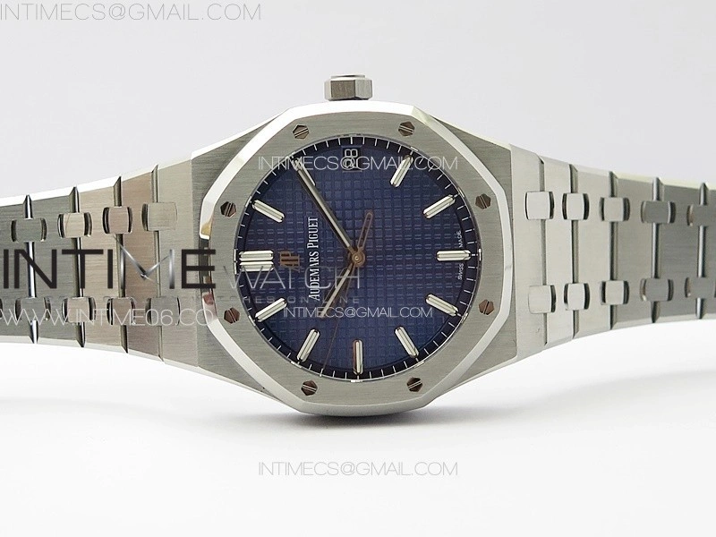 Royal Oak 41mm 15500 SS ZF 1:1 Best Edition Blue Textured Dial on SS Bracelet A4302 Super Clone V3