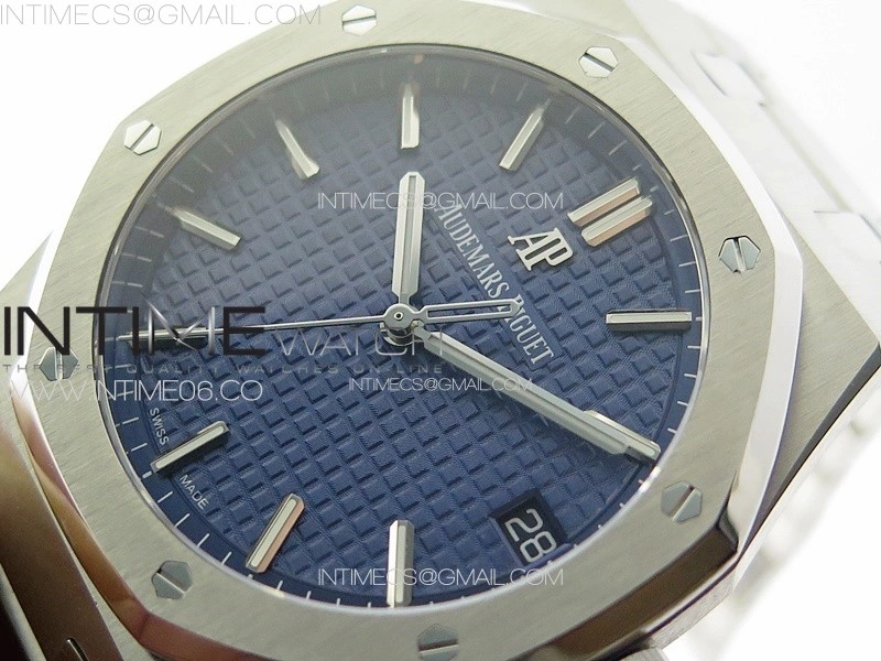 Royal Oak 41mm 15500 SS ZF 1:1 Best Edition Blue Textured Dial on SS Bracelet A4302 Super Clone V3