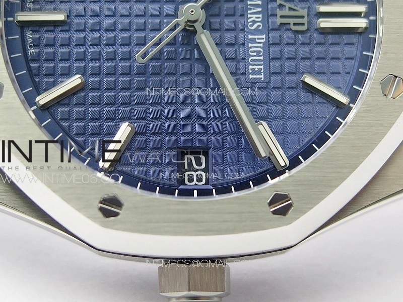 Royal Oak 41mm 15500 SS ZF 1:1 Best Edition Blue Textured Dial on SS Bracelet A4302 Super Clone V3