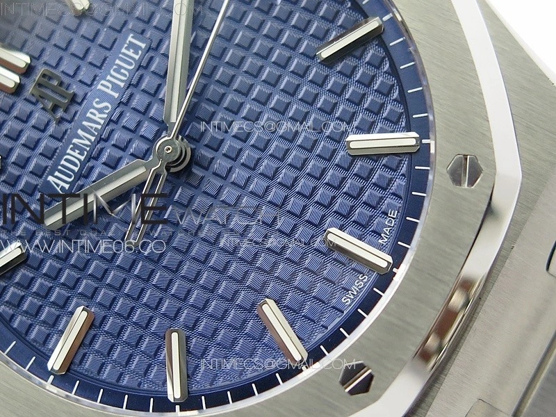 Royal Oak 41mm 15500 SS ZF 1:1 Best Edition Blue Textured Dial on SS Bracelet A4302 Super Clone V3