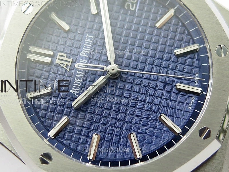 Royal Oak 41mm 15500 SS ZF 1:1 Best Edition Blue Textured Dial on SS Bracelet A4302 Super Clone V3