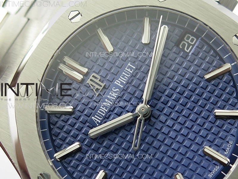 Royal Oak 41mm 15500 SS ZF 1:1 Best Edition Blue Textured Dial on SS Bracelet A4302 Super Clone V3