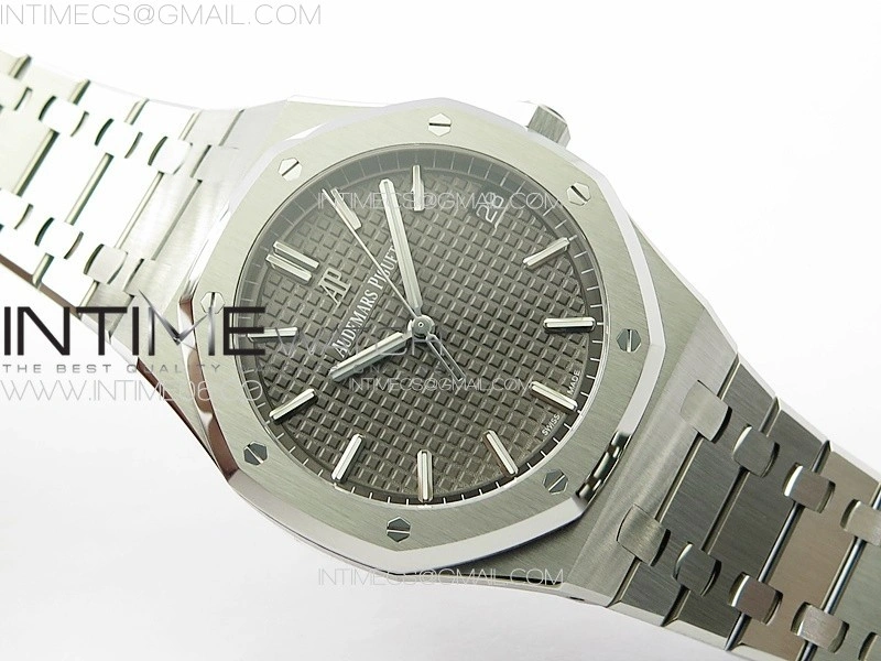 Royal Oak 41mm 15500 SS ZF 1:1 Best Edition Gray Textured Dial on SS Bracelet A4302 Super Clone V3