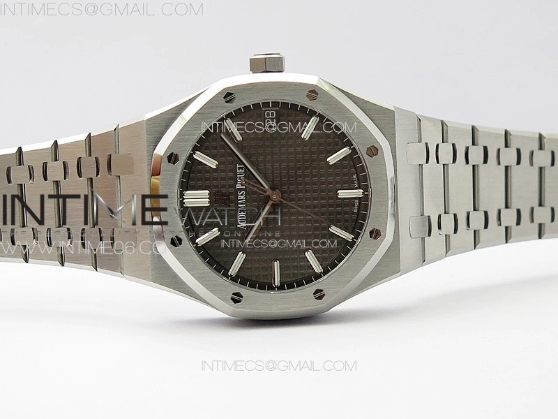 Royal Oak 41mm 15500 SS ZF 1:1 Best Edition Gray Textured Dial on SS Bracelet A4302 Super Clone V3
