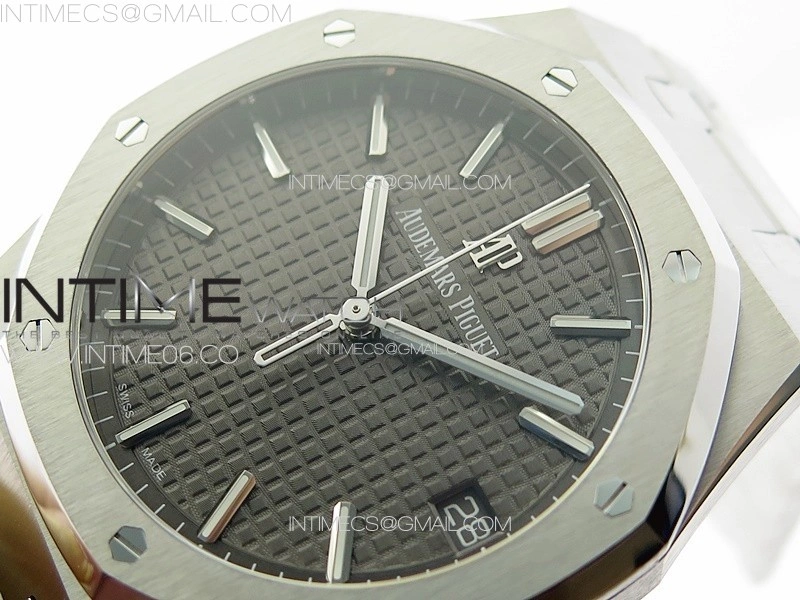 Royal Oak 41mm 15500 SS ZF 1:1 Best Edition Gray Textured Dial on SS Bracelet A4302 Super Clone V3