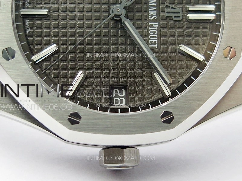 Royal Oak 41mm 15500 SS ZF 1:1 Best Edition Gray Textured Dial on SS Bracelet A4302 Super Clone V3