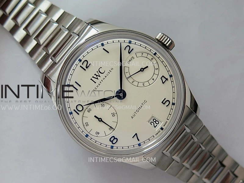 Portugieser IW501702 42mm SS APSF 1:1 Best Edition White Dial Blue Marker On SS Bracelet A52010
