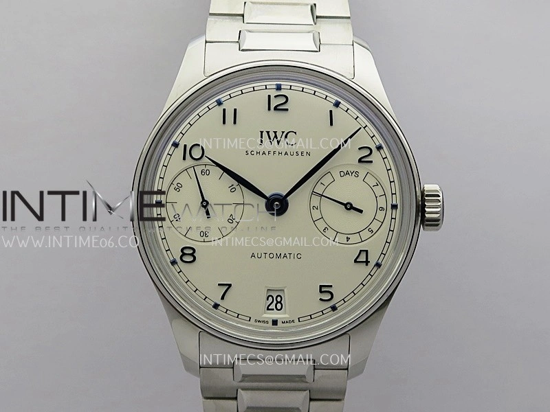 Portugieser IW501702 42mm SS APSF 1:1 Best Edition White Dial Blue Marker On SS Bracelet A52010