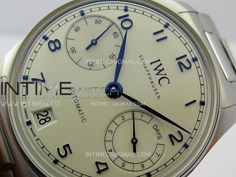 Portugieser IW501702 42mm SS APSF 1:1 Best Edition White Dial Blue Marker On SS Bracelet A52010