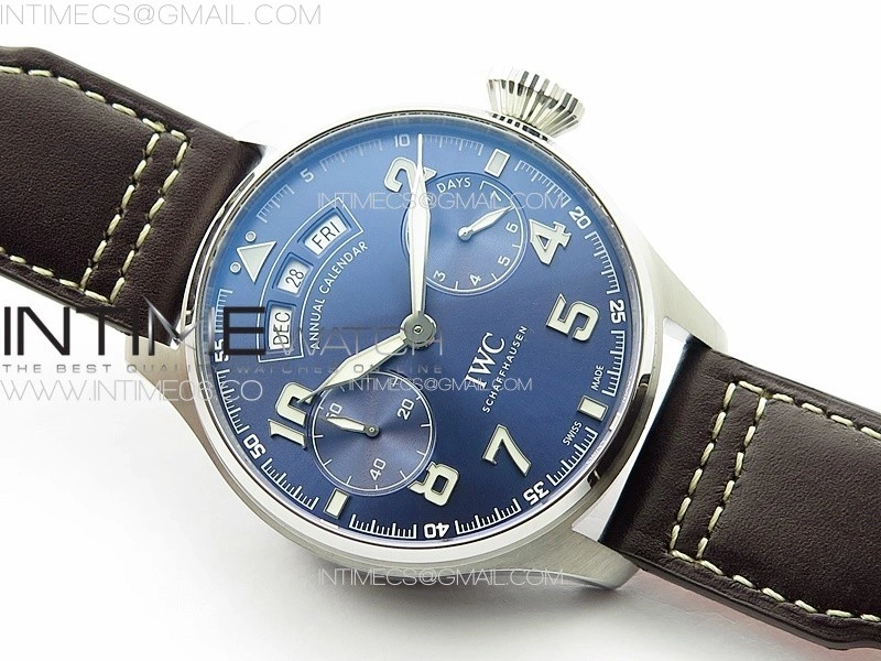 Big Pilot Annual Calendar SS IW5027 "Le Petit Prince" AZF 1:1 Best Edition Blue Dial on Black Leather Strap A52850