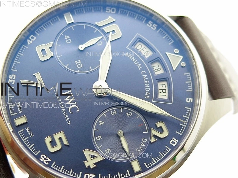 Big Pilot Annual Calendar SS IW5027 "Le Petit Prince" AZF 1:1 Best Edition Blue Dial on Black Leather Strap A52850