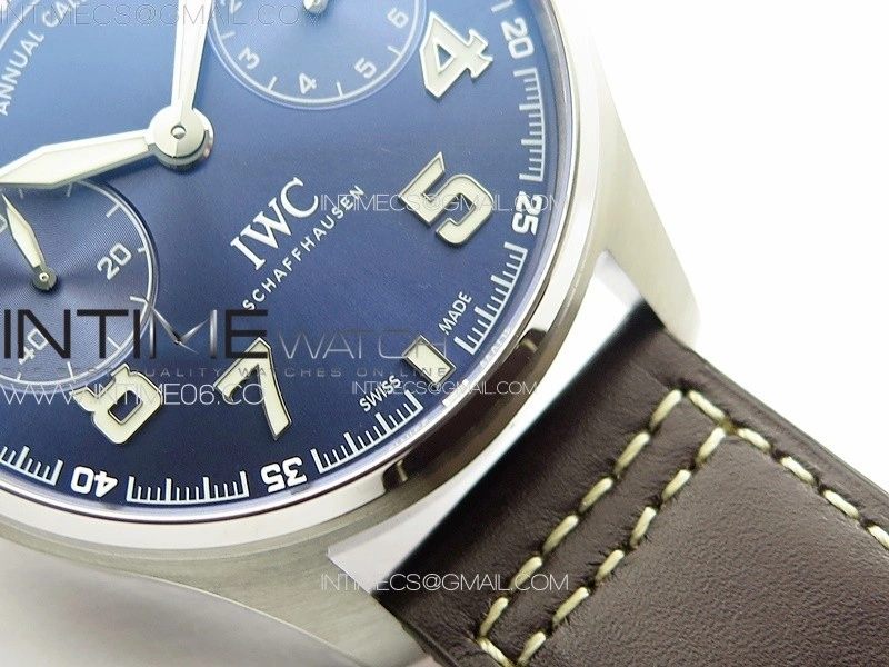 Big Pilot Annual Calendar SS IW5027 "Le Petit Prince" AZF 1:1 Best Edition Blue Dial on Black Leather Strap A52850