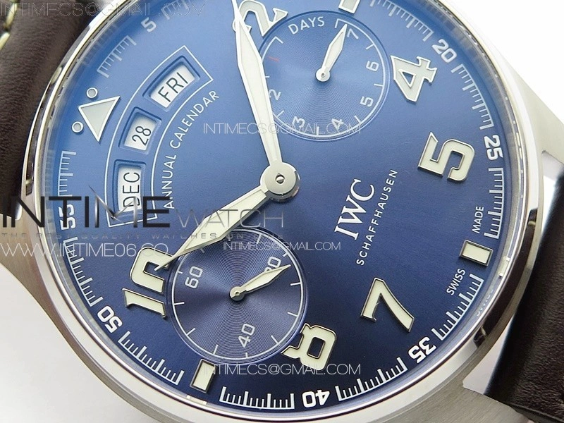 Big Pilot Annual Calendar SS IW5027 "Le Petit Prince" AZF 1:1 Best Edition Blue Dial on Black Leather Strap A52850