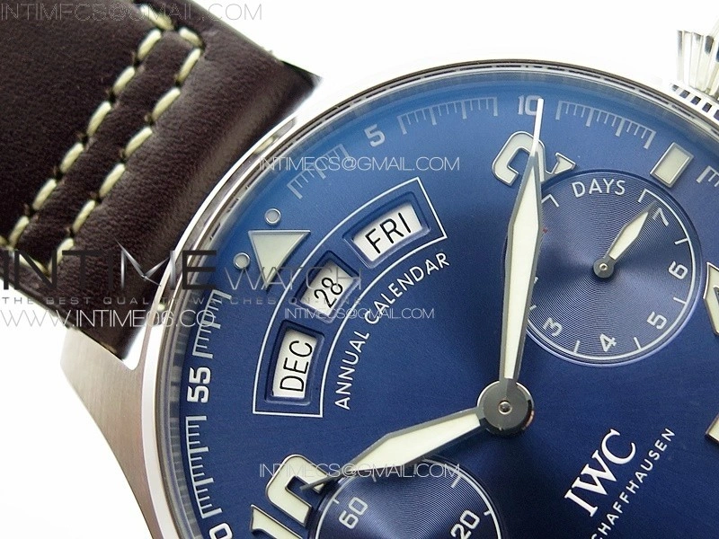 Big Pilot Annual Calendar SS IW5027 "Le Petit Prince" AZF 1:1 Best Edition Blue Dial on Black Leather Strap A52850