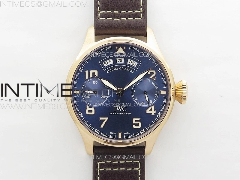 Big Pilot Annual Calendar RG IW5027 "Le Petit Prince" AZF 1:1 Best Edition Blue Dial on Brown Leather Strap A52850