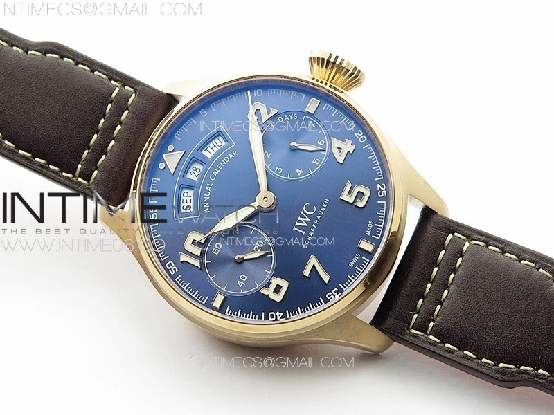 Big Pilot Annual Calendar RG IW5027 "Le Petit Prince" AZF 1:1 Best Edition Blue Dial on Brown Leather Strap A52850