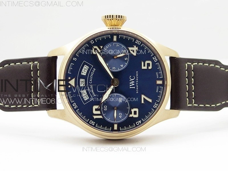 Big Pilot Annual Calendar RG IW5027 "Le Petit Prince" AZF 1:1 Best Edition Blue Dial on Brown Leather Strap A52850