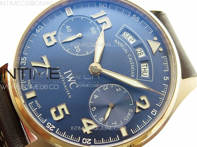 Big Pilot Annual Calendar RG IW5027 "Le Petit Prince" AZF 1:1 Best Edition Blue Dial on Brown Leather Strap A52850