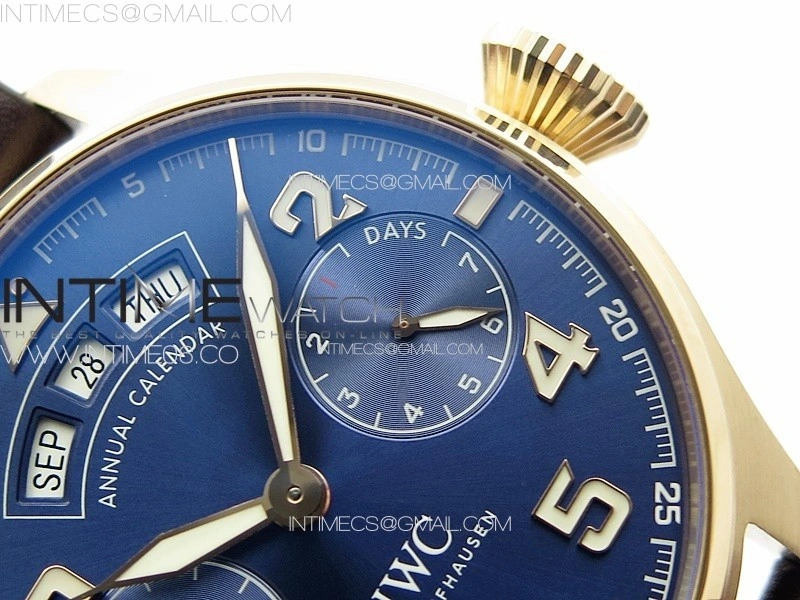 Big Pilot Annual Calendar RG IW5027 "Le Petit Prince" AZF 1:1 Best Edition Blue Dial on Brown Leather Strap A52850