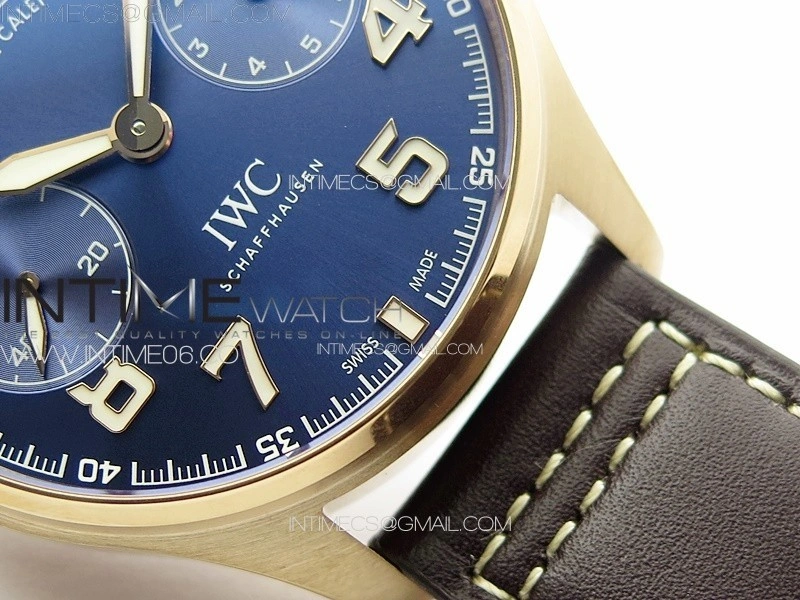 Big Pilot Annual Calendar RG IW5027 "Le Petit Prince" AZF 1:1 Best Edition Blue Dial on Brown Leather Strap A52850