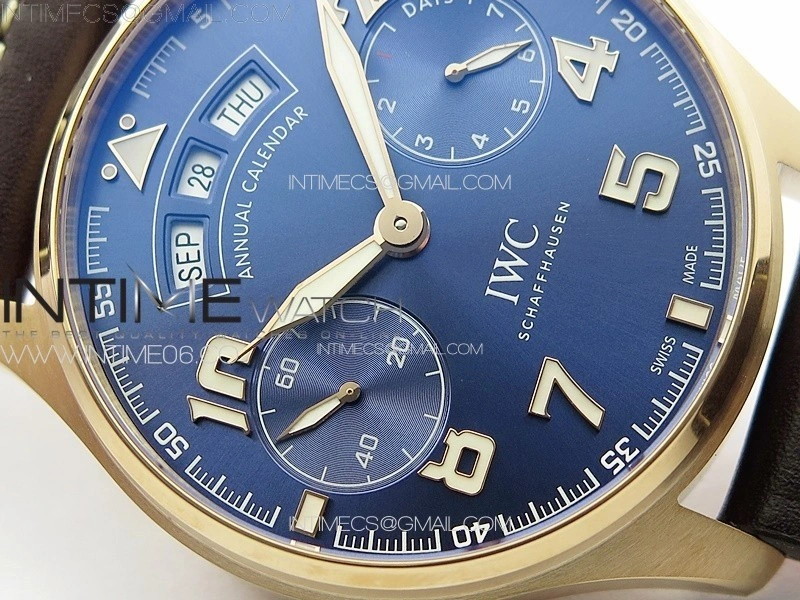 Big Pilot Annual Calendar RG IW5027 "Le Petit Prince" AZF 1:1 Best Edition Blue Dial on Brown Leather Strap A52850