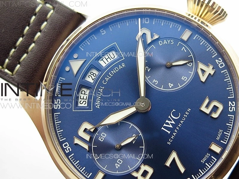 Big Pilot Annual Calendar RG IW5027 "Le Petit Prince" AZF 1:1 Best Edition Blue Dial on Brown Leather Strap A52850