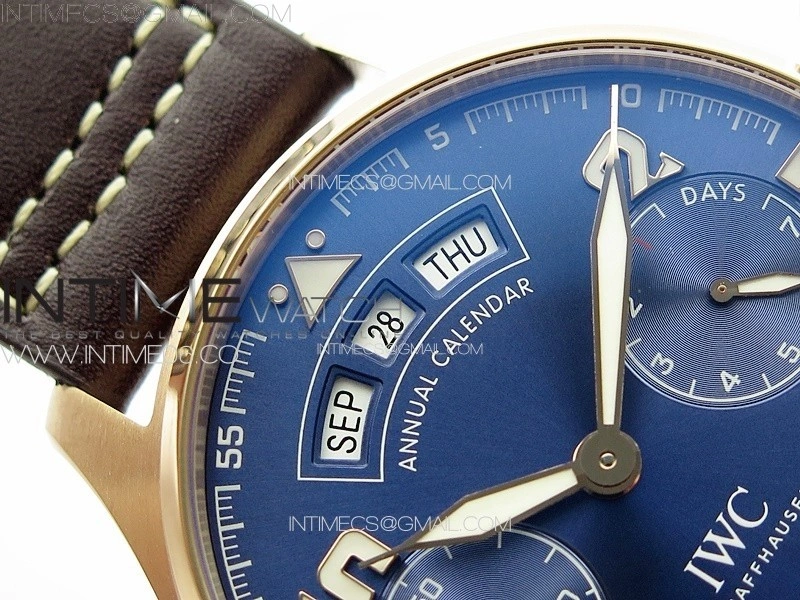 Big Pilot Annual Calendar RG IW5027 "Le Petit Prince" AZF 1:1 Best Edition Blue Dial on Brown Leather Strap A52850