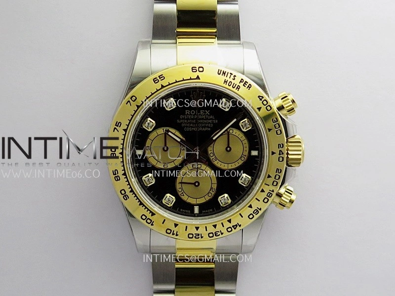 Daytona 126503 SS YG UFO 1:1 Best Edition Black Dial Diamond Marker On Oyster Bracelet UF4131
