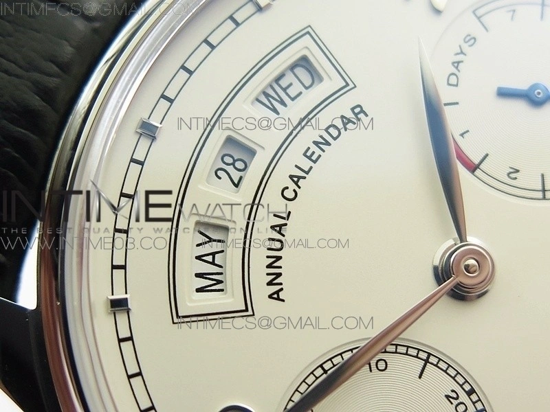 Portuguese Real PR Real Annual Calendar IW5035 AZF 1:1 Best Edition White Dial Silver Markers on Black Leather Strap A52850