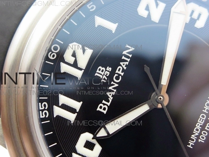 LEMAN 2850B SS 1:1 Best Edition Black Dial Numbers Markers on Black Rubber Strap Cal.6950