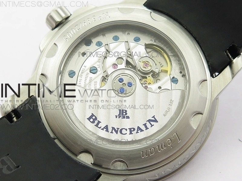 LEMAN 2850B SS 1:1 Best Edition Black Dial Numbers Markers on Black Rubber Strap Cal.6950