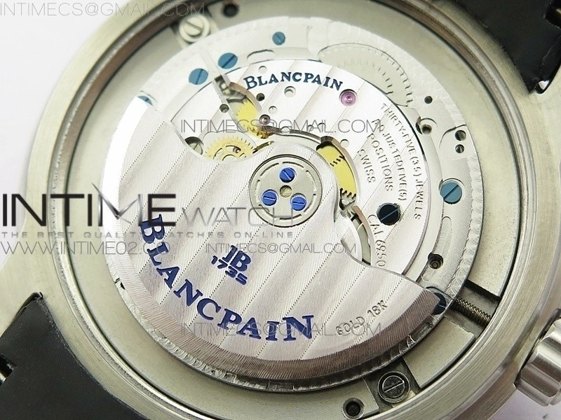 LEMAN 2850B SS 1:1 Best Edition Black Dial Numbers Markers on Black Rubber Strap Cal.6950
