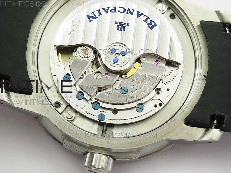 LEMAN 2850B SS 1:1 Best Edition Black Dial Numbers Markers on Black Rubber Strap Cal.6950