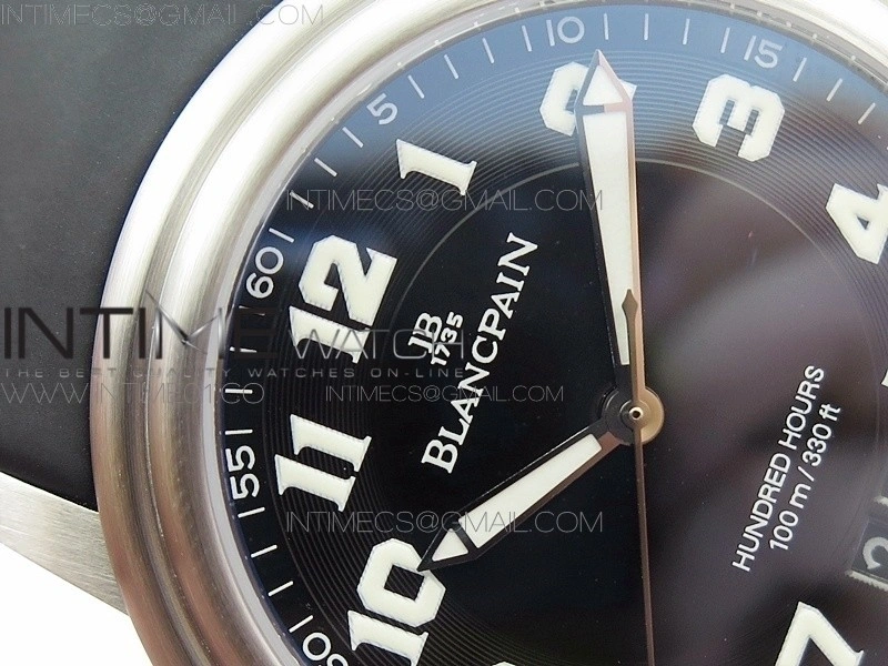 LEMAN 2850B SS 1:1 Best Edition Black Dial Numeral Markers on Black Rubber Strap Cal.6950