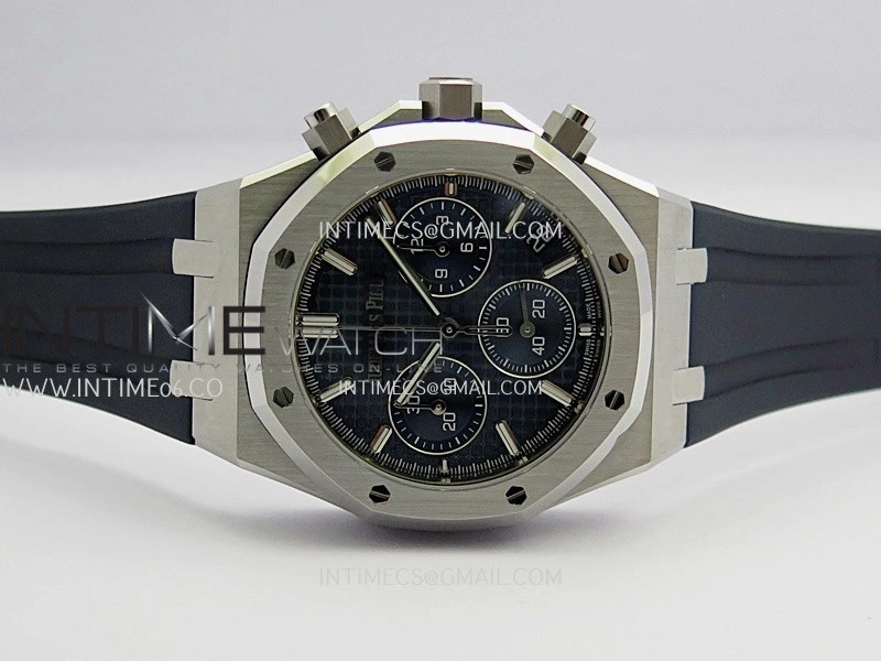 Royal Oak Chrono 26240 50th SS V2 DDF 1:1 Best Edition Blue Dial On Blue Rubber Strap Super Clone DD4401