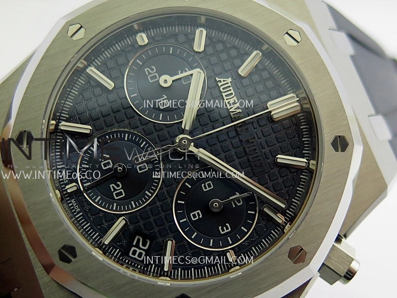 Royal Oak Chrono 26240 50th SS V2 DDF 1:1 Best Edition Blue Dial On Blue Rubber Strap Super Clone DD4401