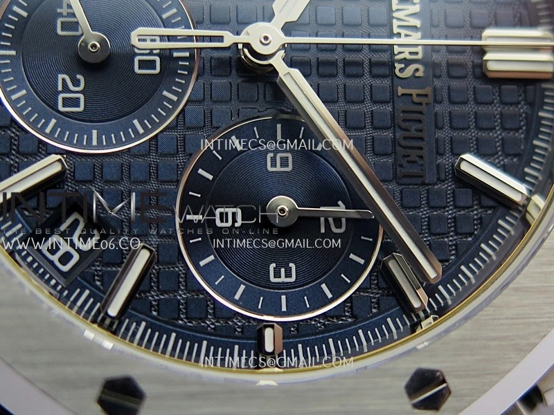 Royal Oak Chrono 26240 50th SS V2 DDF 1:1 Best Edition Blue Dial On Blue Rubber Strap Super Clone DD4401