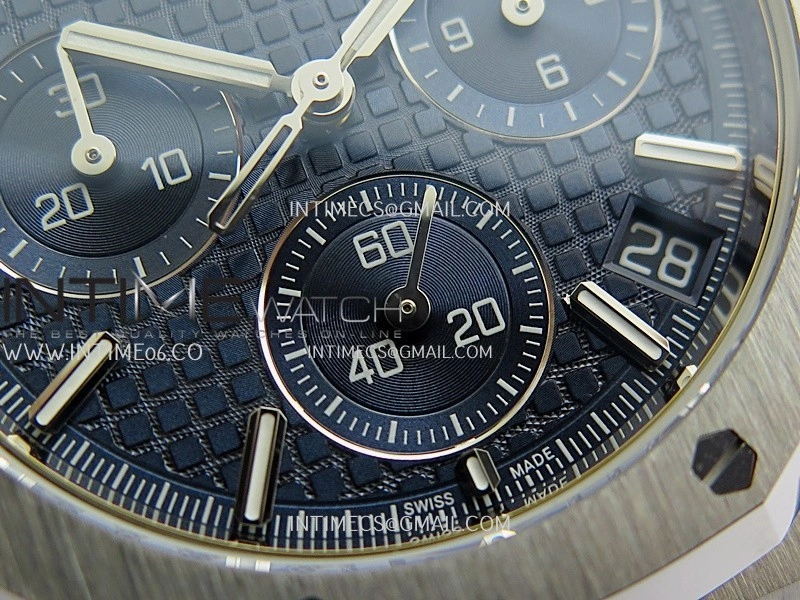 Royal Oak Chrono 26240 50th SS V2 DDF 1:1 Best Edition Blue Dial On Blue Rubber Strap Super Clone DD4401