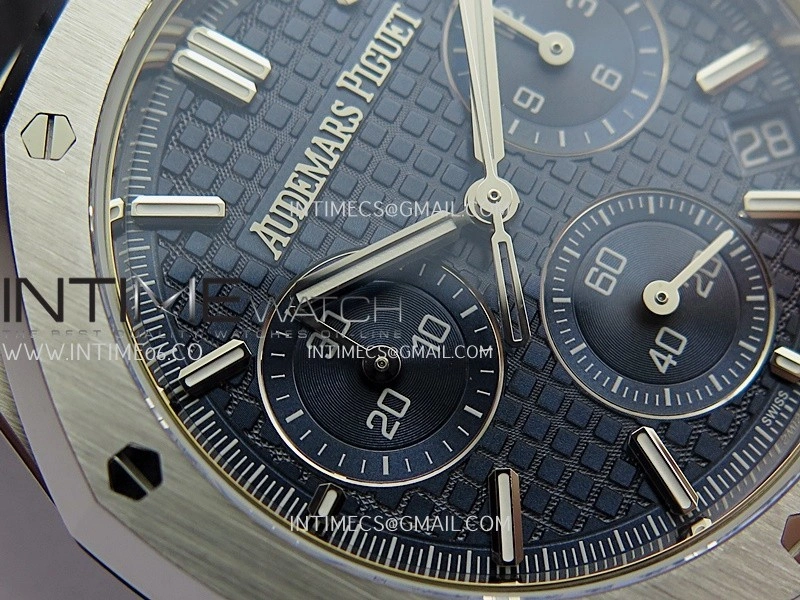 Royal Oak Chrono 26240 50th SS V2 DDF 1:1 Best Edition Blue Dial On Blue Rubber Strap Super Clone DD4401