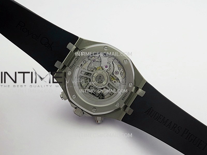 Royal Oak Chrono 26240 50th SS V2 DDF 1:1 Best Edition Blue Dial On Blue Rubber Strap Super Clone DD4401
