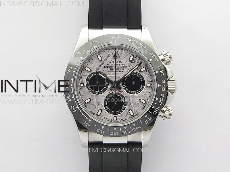 Daytona 116519LN APSF Best Edition Meteorite Dial Sticks Markers On Rubber Strap Slim A7750