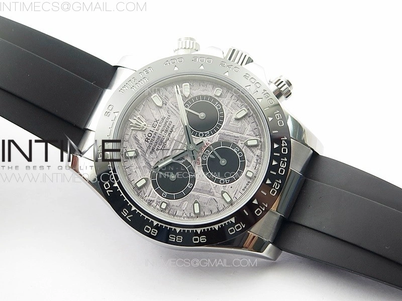 Daytona 116519LN APSF Best Edition Meteorite Dial Sticks Markers On Rubber Strap Slim A7750