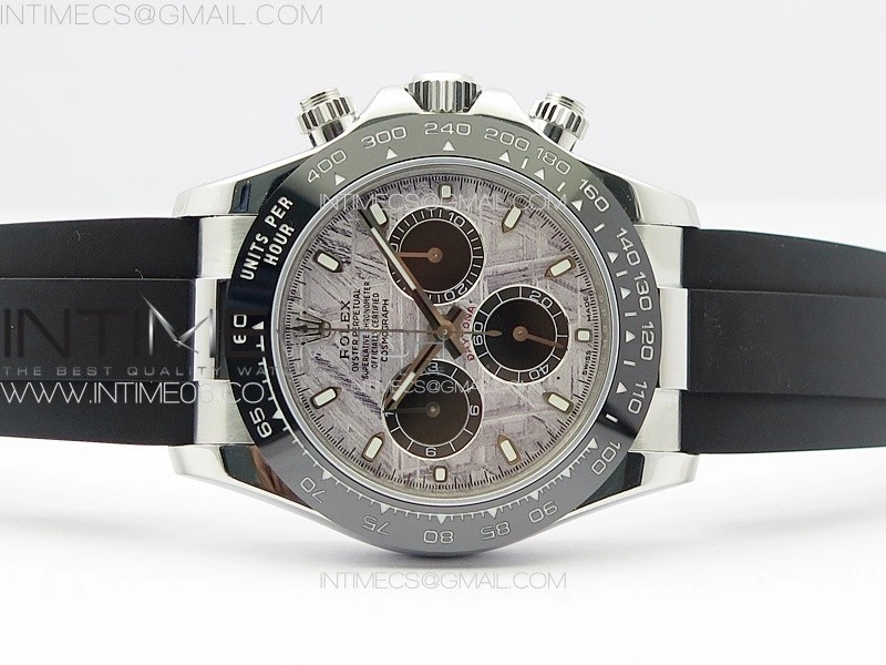 Daytona 116519LN APSF Best Edition Meteorite Dial Sticks Markers On Rubber Strap Slim A7750