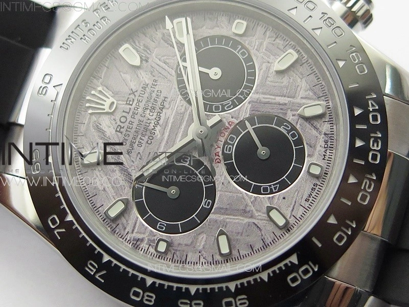 Daytona 116519LN APSF Best Edition Meteorite Dial Sticks Markers On Rubber Strap Slim A7750
