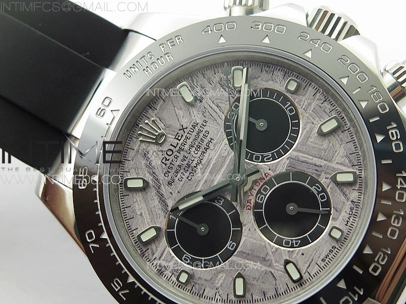 Daytona 116519LN APSF Best Edition Meteorite Dial Sticks Markers On Rubber Strap Slim A7750