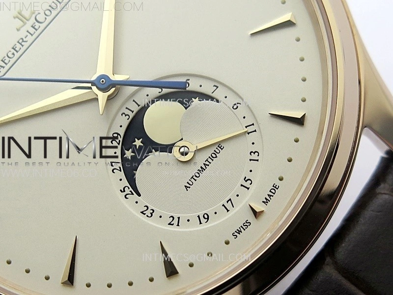Master Ultra Thin Moon 1362520 RG ZF 1:1 Best Edition Ivory Dial on Brown Leather Strap V3 SA925 Super Clone