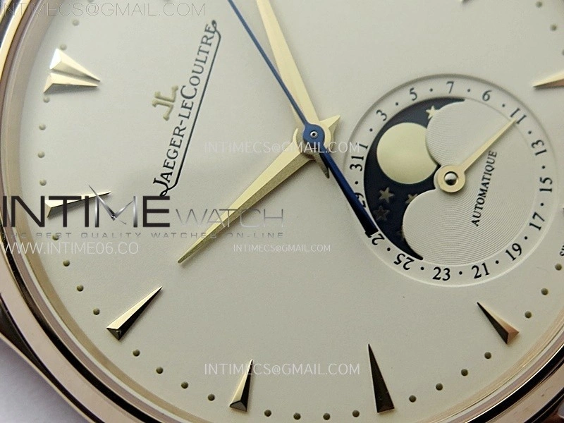 Master Ultra Thin Moon 1362520 RG ZF 1:1 Best Edition Ivory Dial on Brown Leather Strap V3 SA925 Super Clone