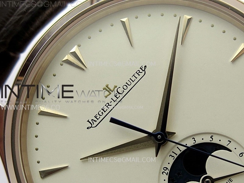 Master Ultra Thin Moon 1362520 RG ZF 1:1 Best Edition Ivory Dial on Brown Leather Strap V3 SA925 Super Clone